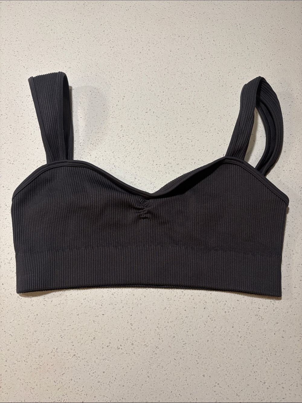 Free People Black Ribbed Sweetheart Bralette